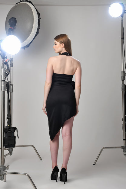 Black Daisy - Luxurious Halter Neck Dress