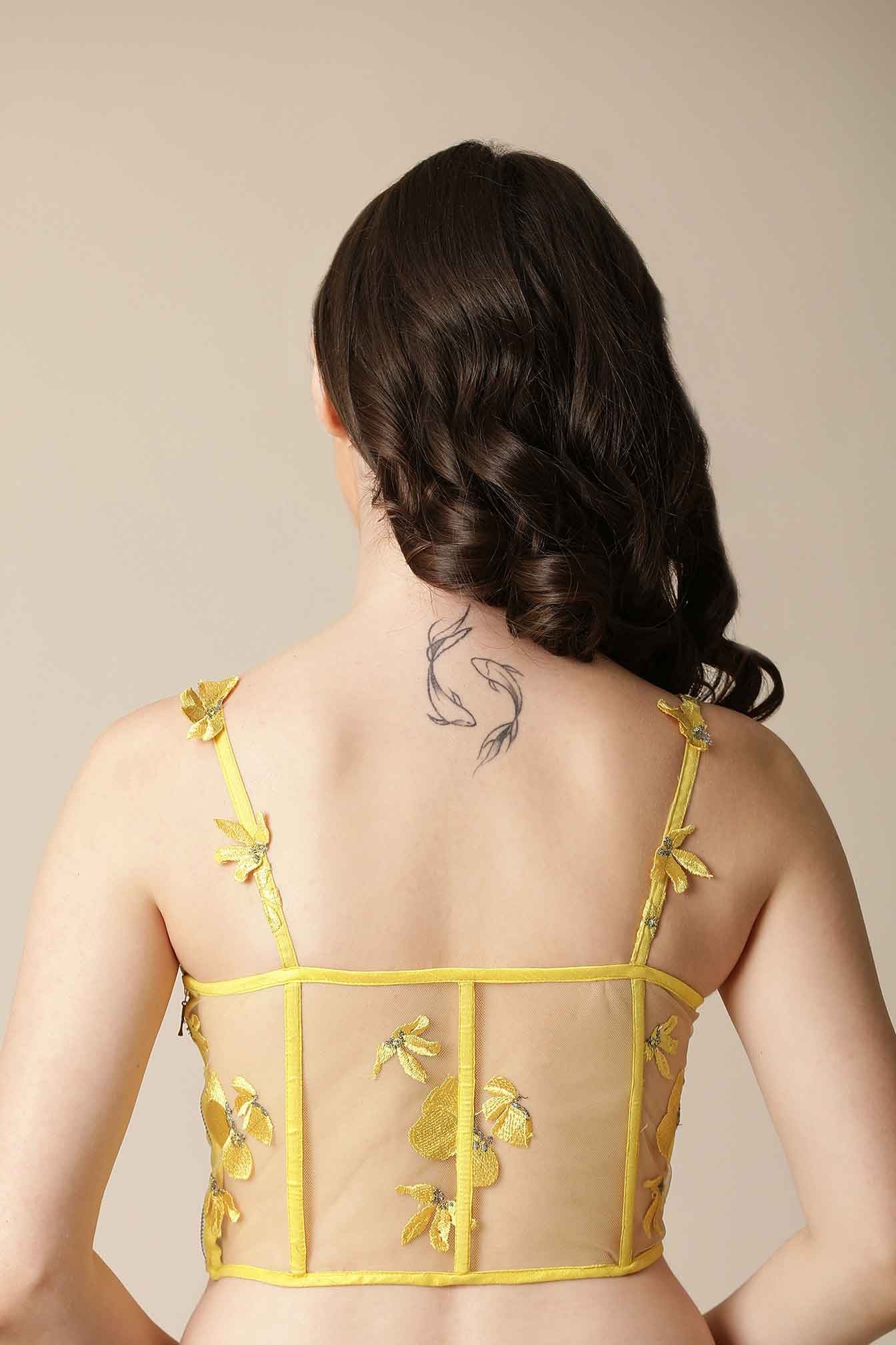 DORA CORSET- Yellow Floral Corset Top