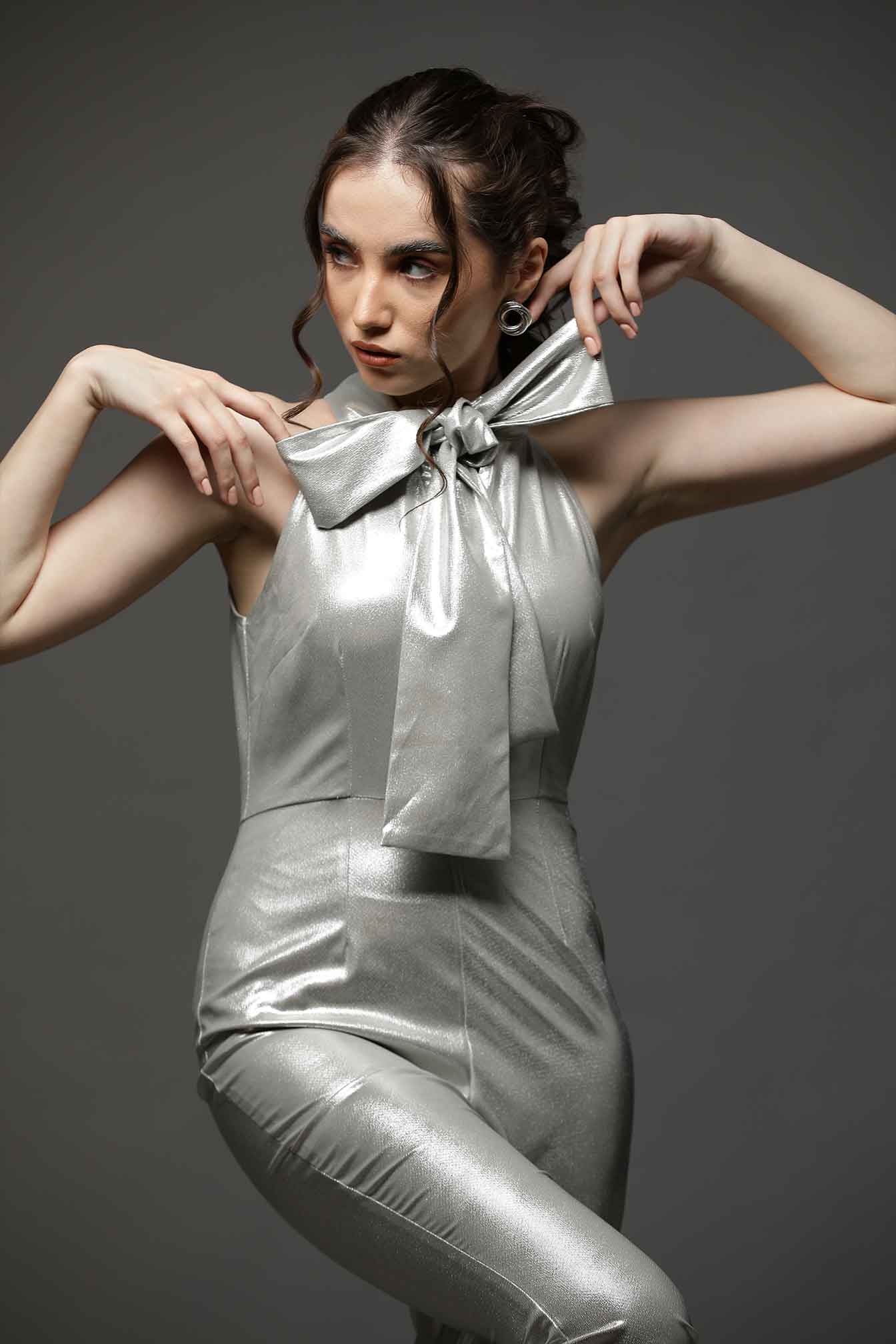 METALLICA- Silver Metallic Jumpsuit
