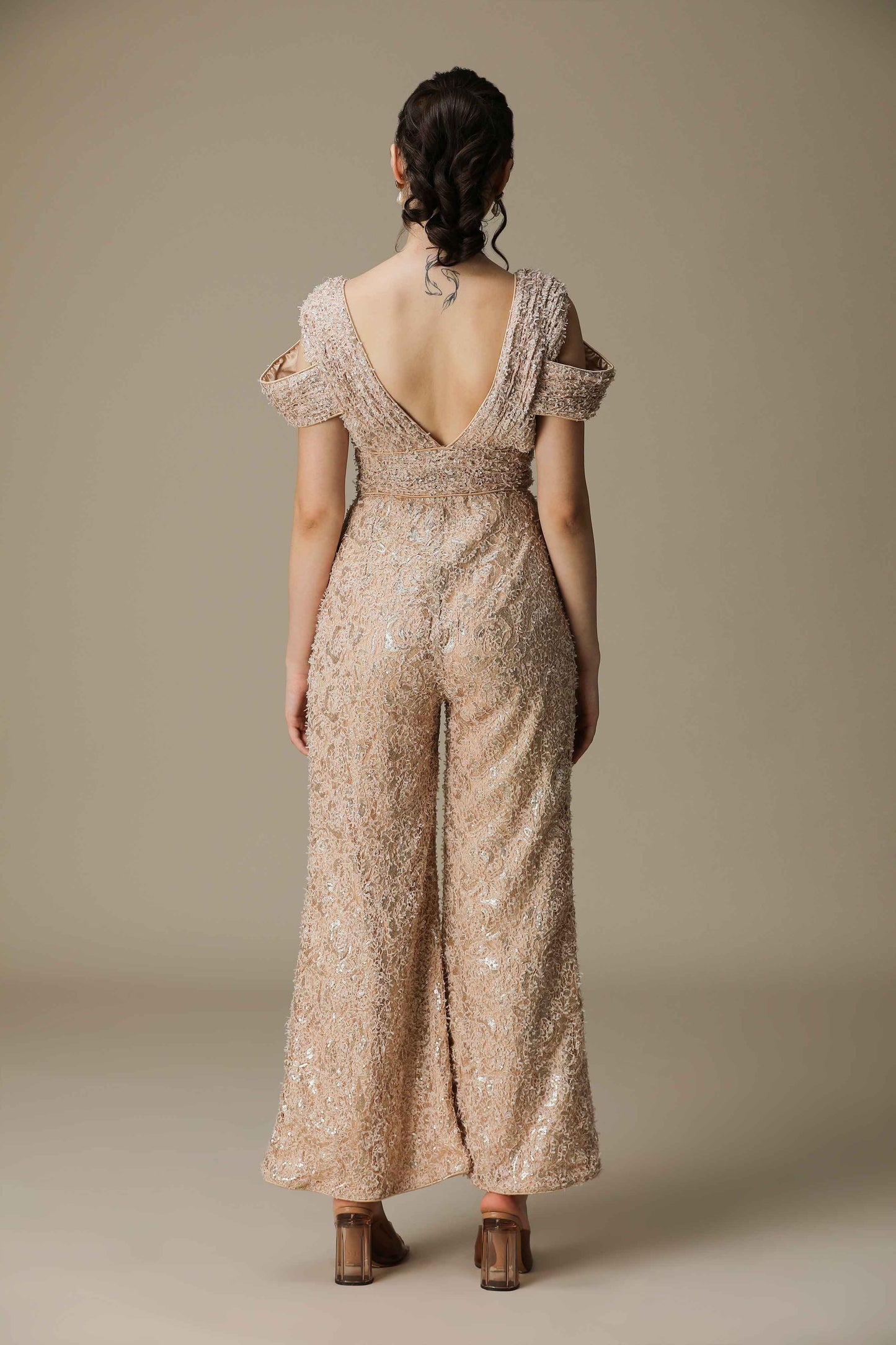 RACHEL- Rose Pink Sequin Jumpsuit