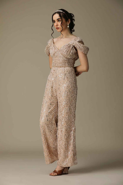 RACHEL- Rose Pink Sequin Jumpsuit